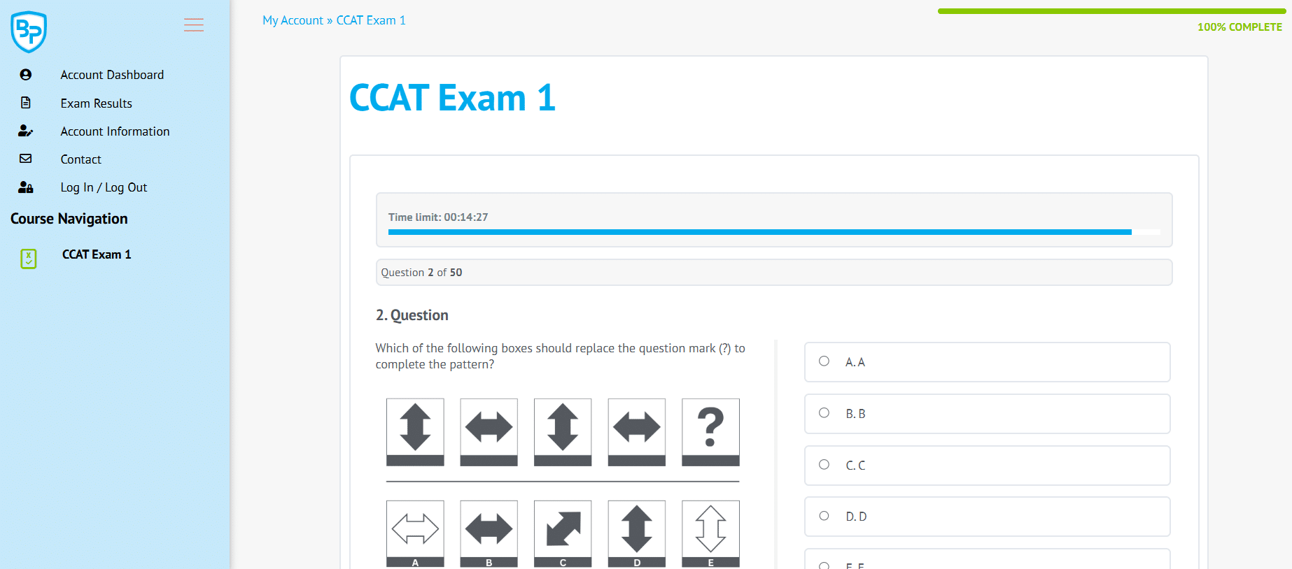 An image showing an example of a practice exam