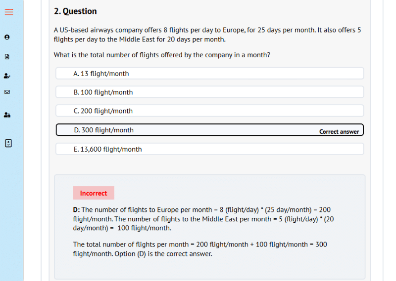 An image showing an example of the answer explanations in the BoostPrep Wonderlic course